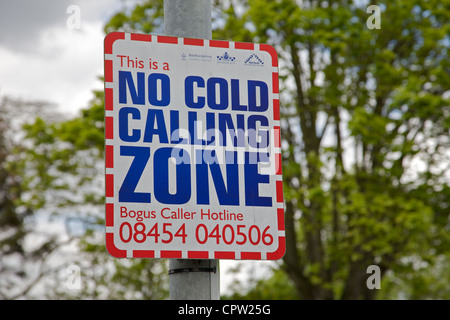 A no cold calling street sign, England Stock Photo