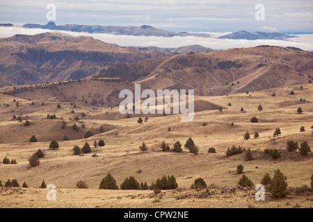 Wasco County, OR: View of distant hills across the John Day river valley Stock Photo