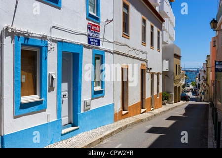 Street in the old town of Portimao, Algarve, Portugal Stock Photo