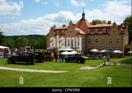 Veteran classic car Berchtold chateau Czech Republic Stock Photo
