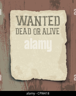 Wanted dead or alive. Vintage poster Stock Photo