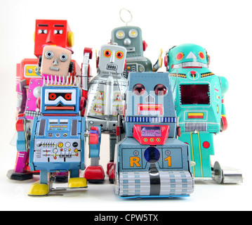 a  group of robots Stock Photo