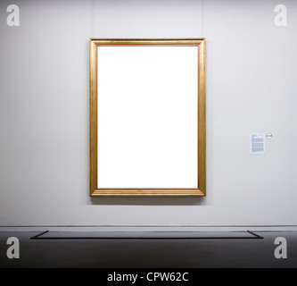 Blank picture frame in empty gallery Stock Photo