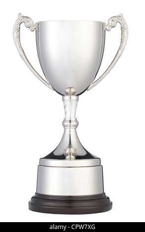 a silver trophy cup isolated on white with clipping path Stock Photo