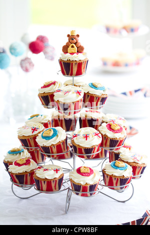 Diamond Jubilee cupcakes Stock Photo