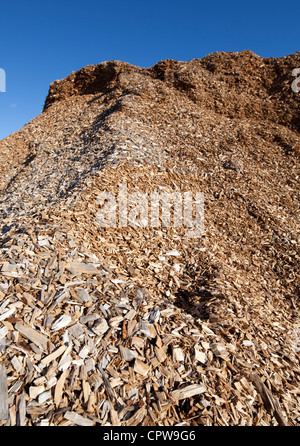 Inventory Pile of wood chips , Finland Stock Photo