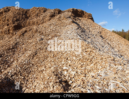 Inventory Pile of wood chips , Finland Stock Photo
