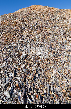 Pile of wood chips , Finland Stock Photo