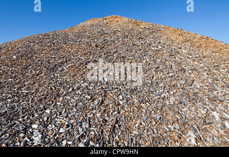 Pile of wood chips , Finland Stock Photo