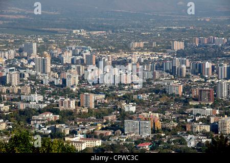 Panoramic view Providencia Santiago from Cerro San Cristobal Chile Stock Photo