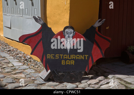 Typical restaurant in Sighişoara, Carpathian Transylvania, Târnava Mare River in Mureş County, Romania, Eastern Europe, EU Stock Photo