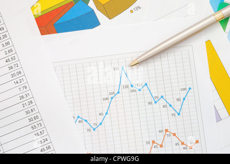 Financial graphs and charts Stock Photo