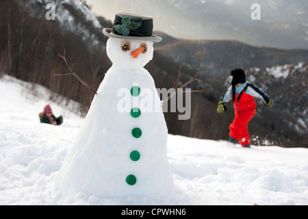 happy snow man Stock Photo