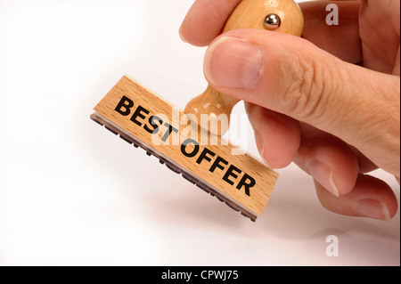 rubber stamp marked with best offer Stock Photo