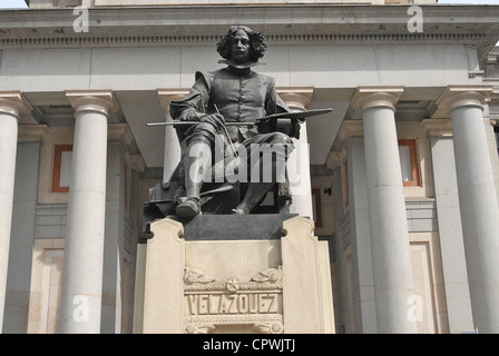 Velazquez statue before Prado museum Madrid Spain Stock Photo