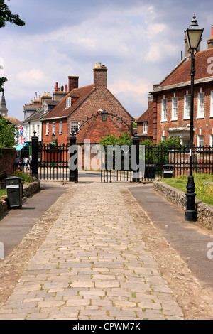 The old Cobbled road from the Priory at Christchurch Dorset Stock Photo
