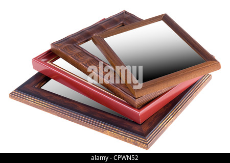 Wooden frames stacked on each other Stock Photo