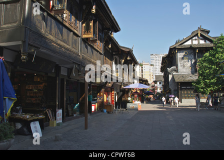 Chengdu old town and zen buddha hotel Stock Photo