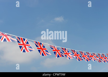 UK Union Jack flag bunting Stock Photo