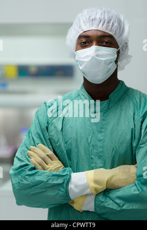 Portrait of man working as researcher in biotechnology industry Stock Photo