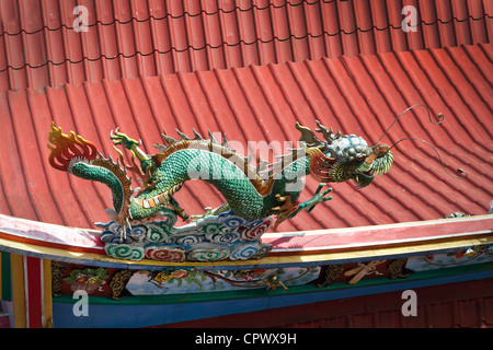 Chinese dragon roof statue detail Stock Photo