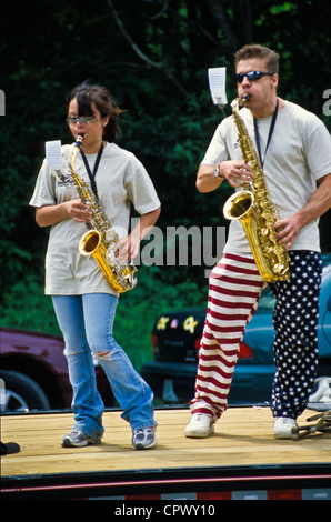 Small town patriotic holiday, 4th of July, Memorial day, Labor day, parades Stock Photo