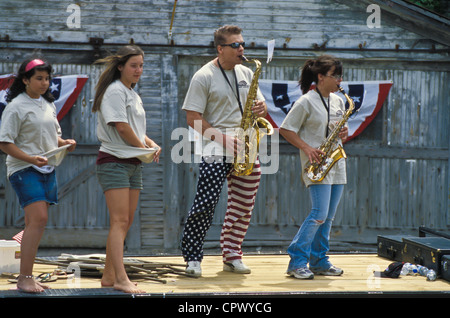 Small town patriotic holiday, 4th of July, Memorial day, Labor day, parades Stock Photo