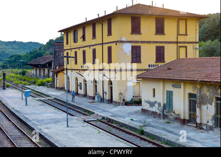 Monte Amiata Railway Station in Val D'Orcia,Tuscany, Italy Stock Photo