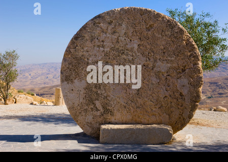 Round disk at Moses Memorial Church, Mt Nebo, Amman, Jordan Stock Photo