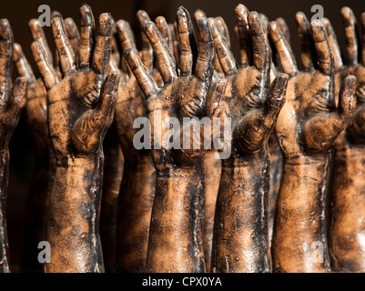 Sculpture of grasping hands in Old Havana Cuba Stock Photo