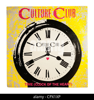 A vinyl single record by Culture Club on a white background Stock Photo