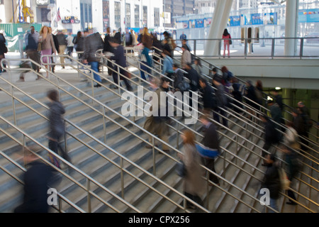 Commuters arriving at city Stock Photo