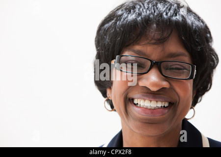 Portrait of mature African American businesswoman, studio shot Stock Photo