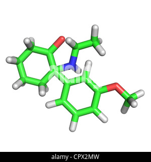 Methoxetamine molecule Stock Photo
