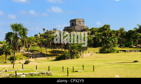 Photo of the Mayan ruins in Tulum Mexico. Stock Photo