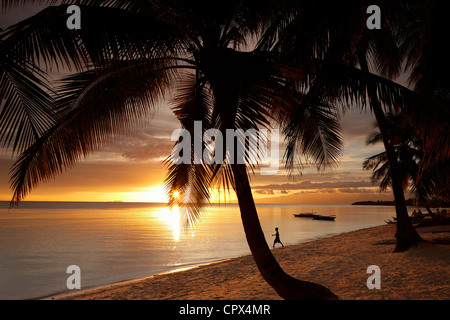 San Juan Beach at sunset, Siquijor, The Visayas, Philippines Stock Photo