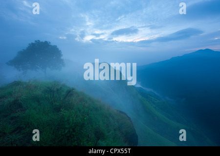 the Ella Gap at dawn from Little Adam's Peak, Southern Highlands, Sri Lanka Stock Photo