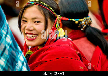 MYANMAR Naga New Year Festival Naga children wrapped up in traditional ...