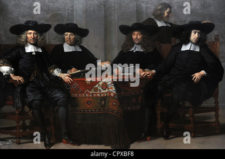 Adriaen Backer (1635-1684). Amsterdam almshouse regents, 1676. Detail. Stock Photo