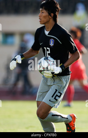 Goalkeeper Seung Gyu Kim of South Korea in action during a FIFA U-20 World Cup Group C match against Germany. Stock Photo