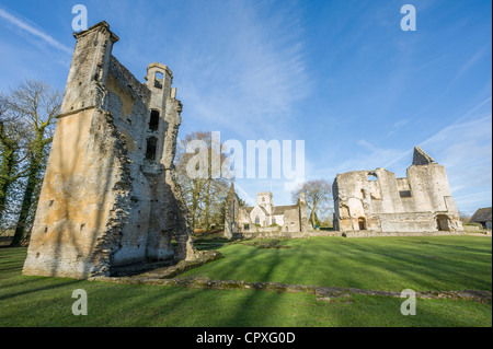 Ruins of Minster Lovell Hall near Minster Lovell The Cotswolds Oxfordshire England UK Stock Photo