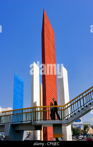 Mexico, Federal District, Mexico City, Ciudad Satélite, Torres de Satélite (Satélite Towers) by the architect Luis Barragan Stock Photo