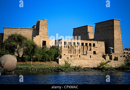 Egypt, Upper Egypt, Nubia, Nile Valley, Aswan, Agilka Island, Philae listed as World Heritage by UNESCO, Isis Temple Stock Photo