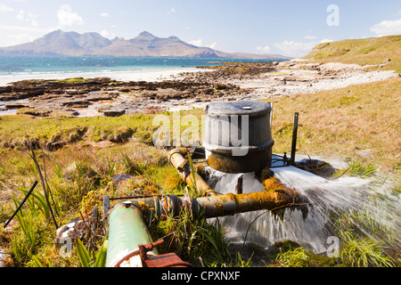 A home made hydro generator on the Isle of Eigg, Scotland, UK. Stock Photo