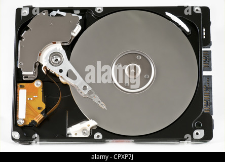 Opened hard disk drive 2.5" sata Stock Photo
