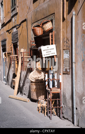 Wicker furniture store, Rome, Italy. Stock Photo