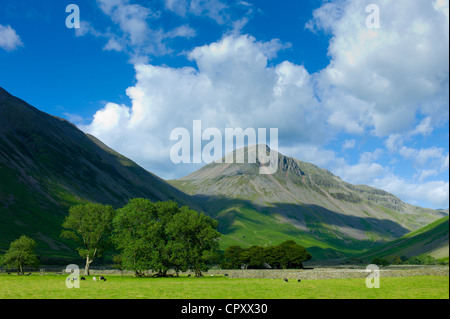 Wasdale Fell and Great Gable by Wastwater in the shadow of Sca Fell Pike in the Lake District National Park, Cumbria, UK Stock Photo