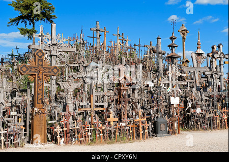 Lithuania (Baltic States), Marijampole County, 12 km away from the city of Siauliai, the Hill of Crosses Stock Photo