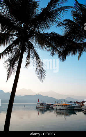 Taiwan, Nantou District, Sun Moon Lake Region, Shuishe village, harbour Stock Photo