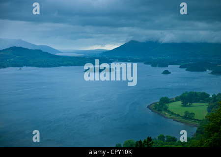 Derwent Water lake from the southside in the Lake District National Park, Cumbria, UK Stock Photo